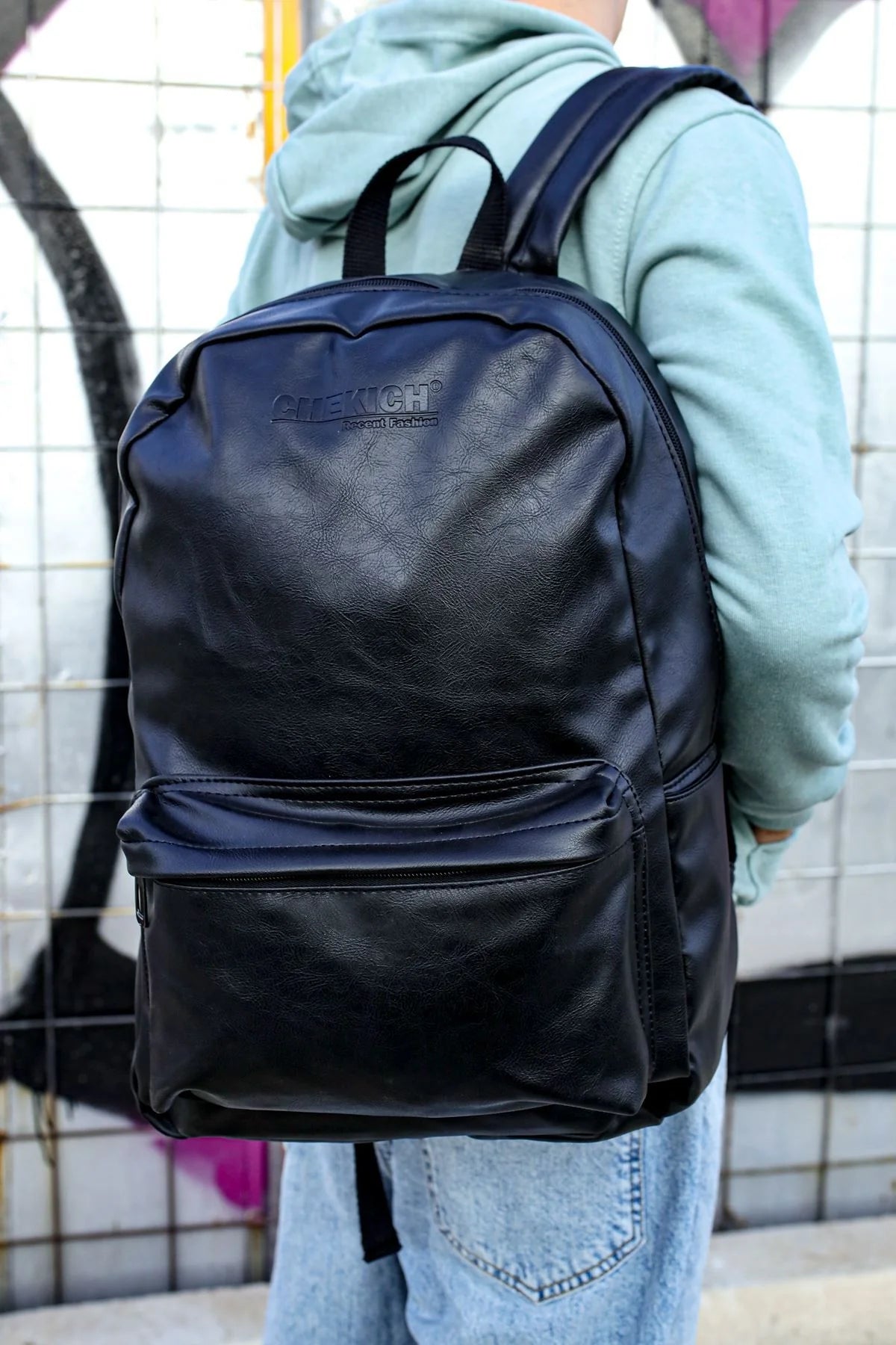 CNT006 Skin Leather Men's Backpack